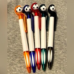 Soccer Fidget Pens, black ink, 5 pack